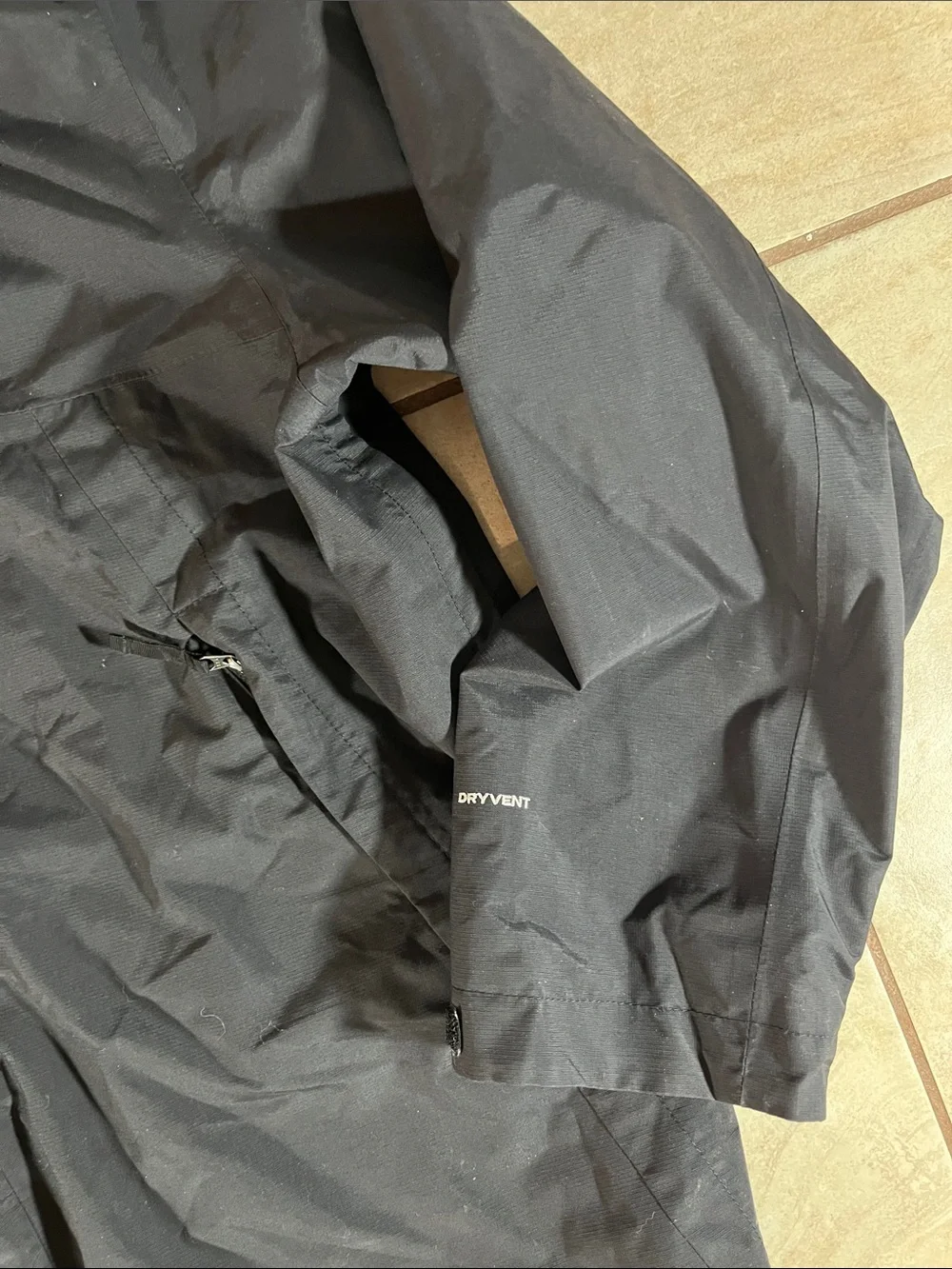 The North Face Men’s Black Hooded Raincoat with Logo